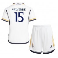 Real Madrid Federico Valverde #15 Replika babykläder Hemmaställ Barn 2023-24 Kortärmad (+ korta byxor)